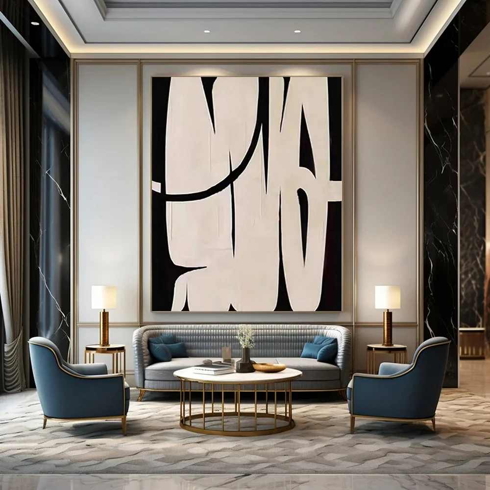 White Handmade Original Industrial Forms Loft Abstract Canvas Artwork 56I4O